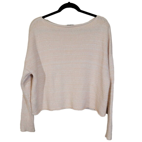 Madewell Minimalist Knit Sweater Boat Neck Cream SZ Medium Wool Mohair Yak Hair - Picture 1 of 8